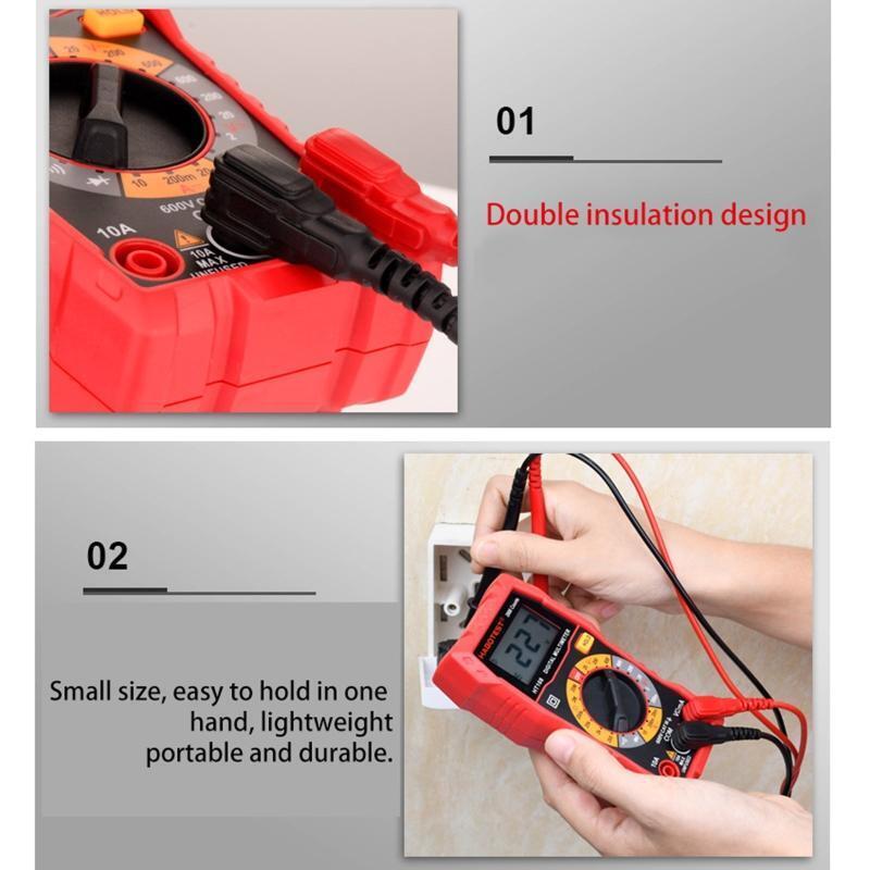 Digital Multimeter AC DC Voltage DC Current Resistance Diode Tester for Home
