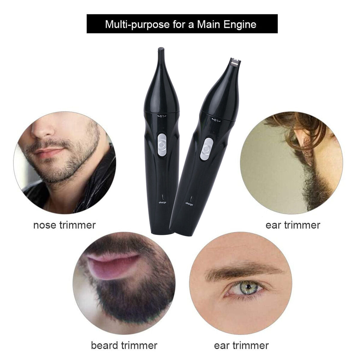 Nose and Ear Hair Trimmer - Precision Tool with Rechargeable USB Cable