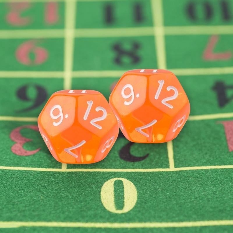 10Pcs Transparent Acrylic Dices 12 Sided Dice Digital Number Cubes Round Corner