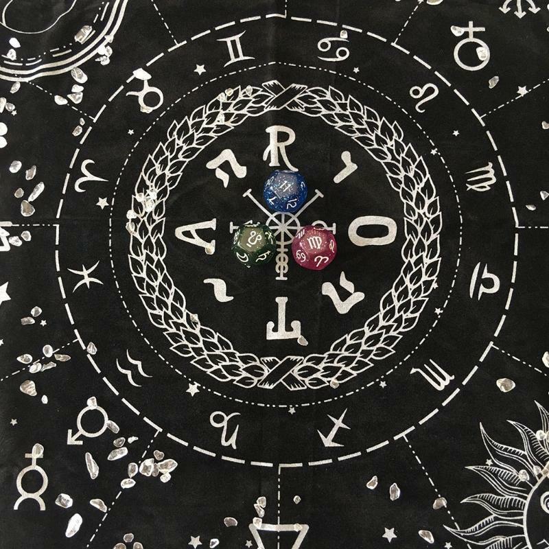 12 Constellations Tarot Card Tablecloth Velvet Divination Altar Cloth Board Game