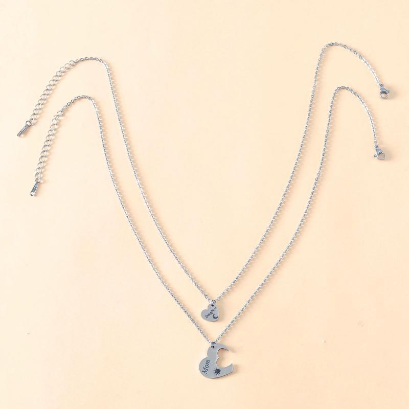 Back to School Matching Heart Mom Mommy & Me Jewelry Christmas Birthday Gifts