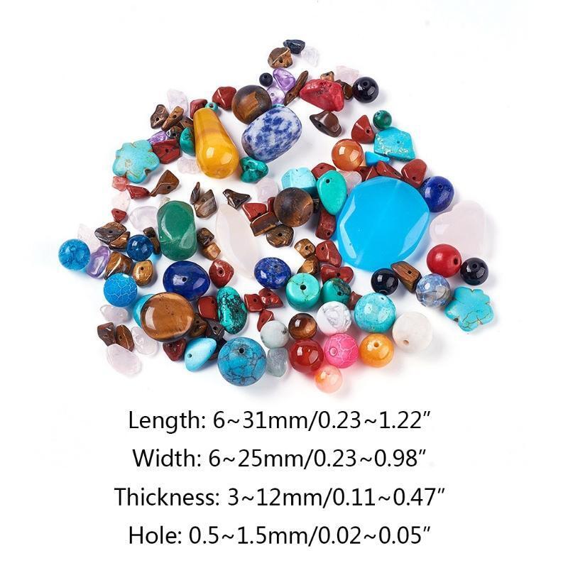 Random Mixed Color Stone Beads Loose Beads Handmade Bracelet Beaded Materials