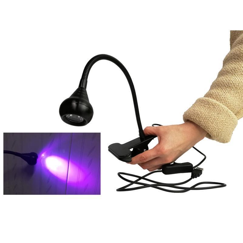 395nm LED Ultraviolet Lights Clip-On Flexible Metal Tube UV Lamp Durable Gift