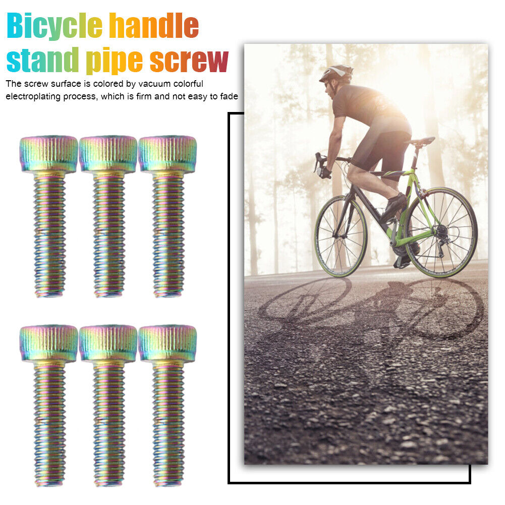 MUQZI 6pcs Bicycle Handlebar Stem Screw M5x18mm Bike Fixed Gear Riser Bolts