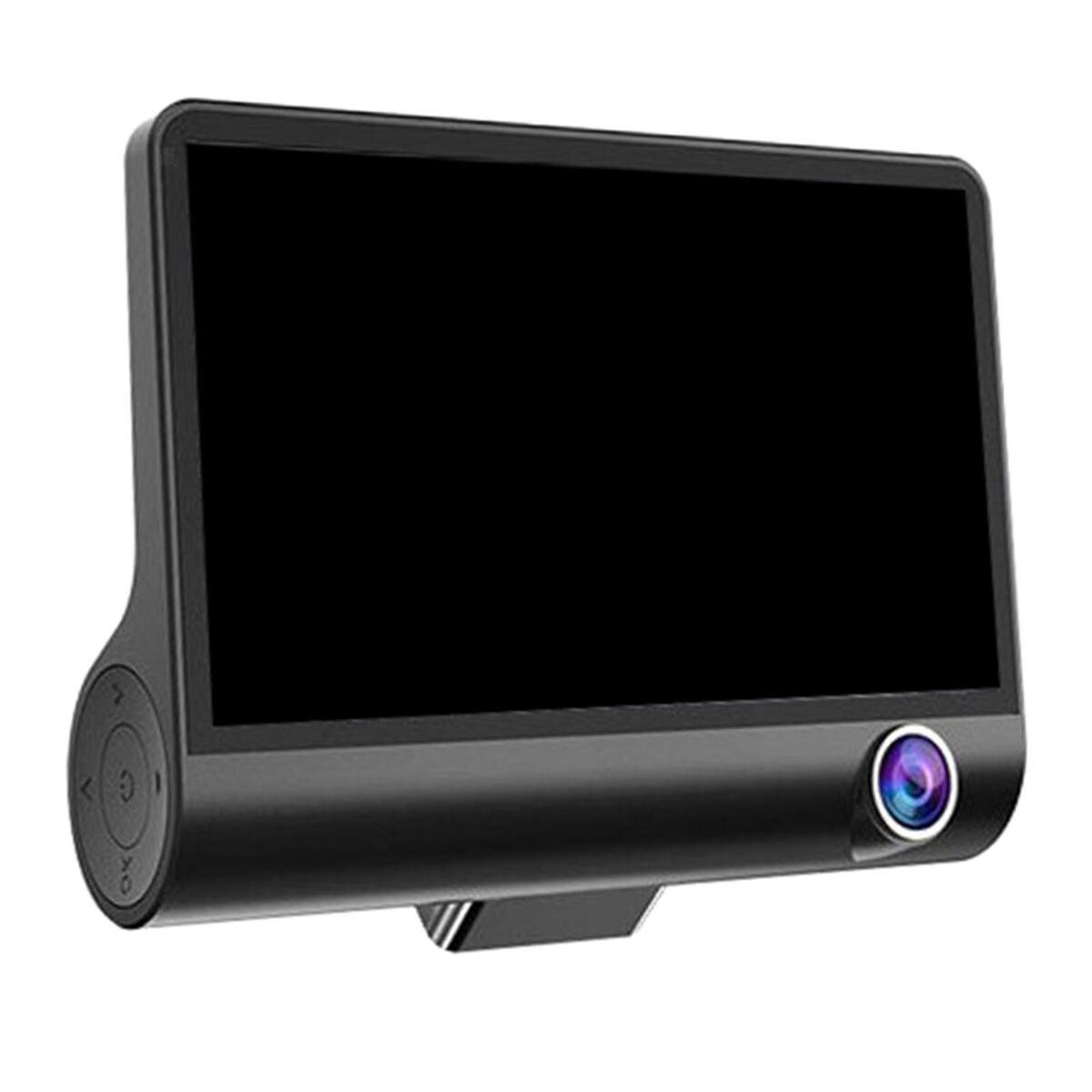 4'' HD 3 Lens Car Vehicle DVR   Cam Recorder w/ Rearview Camera 720P