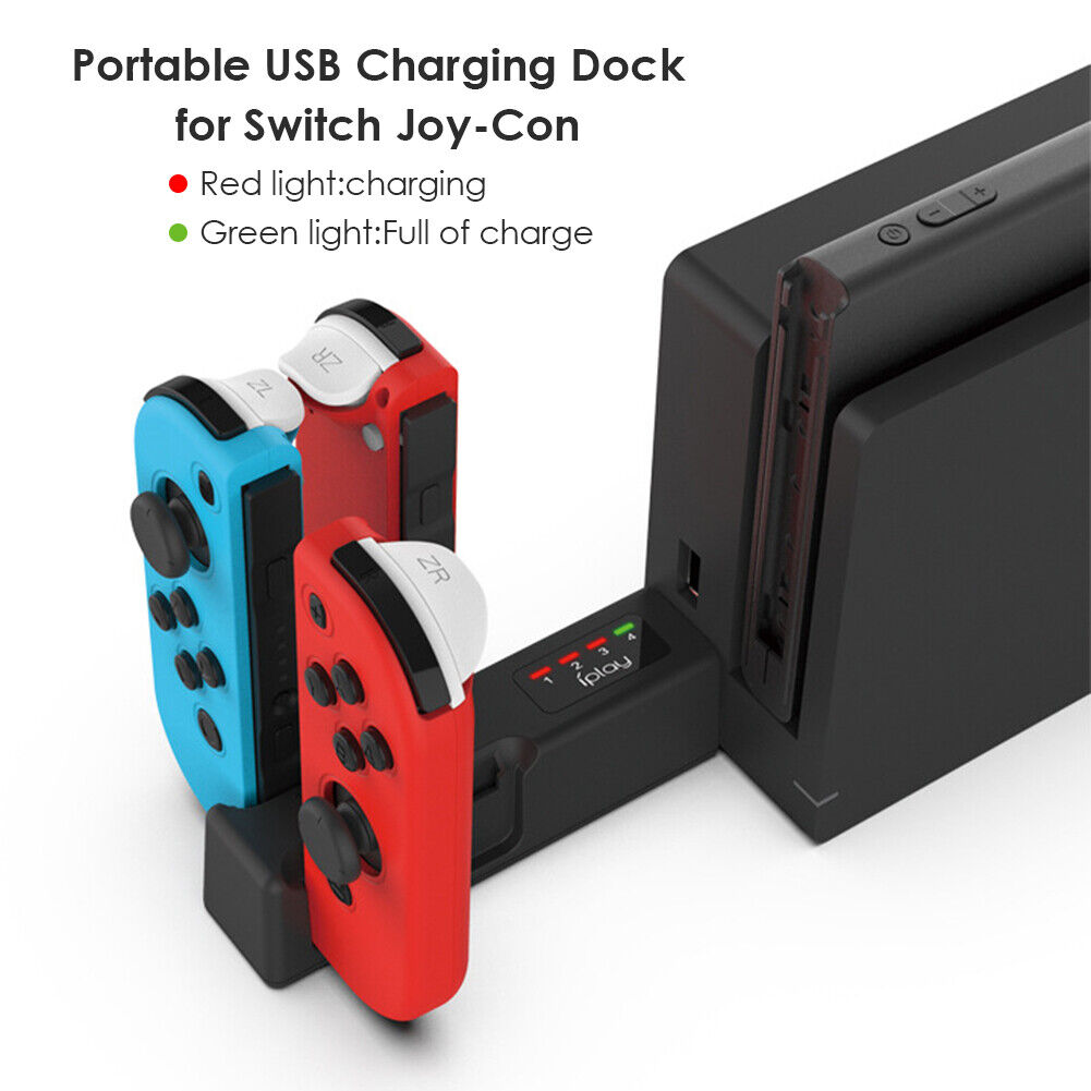 4 Port Joy-Con Controller Charging Dock for Nintend Switch with Indicator