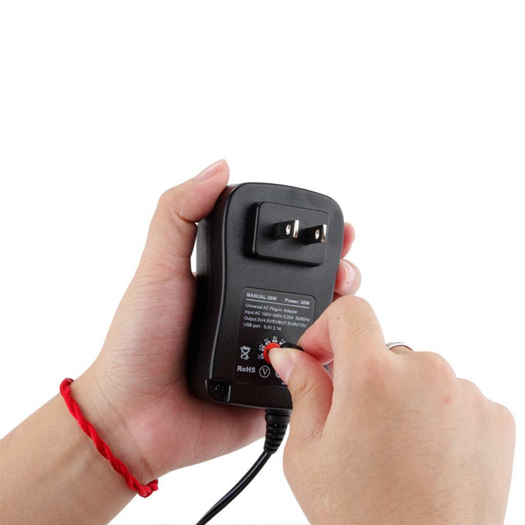 Adjustable Universal 30W 3V 4.5V 5V 6V 7.5V 9V 12V  Charger Adapter