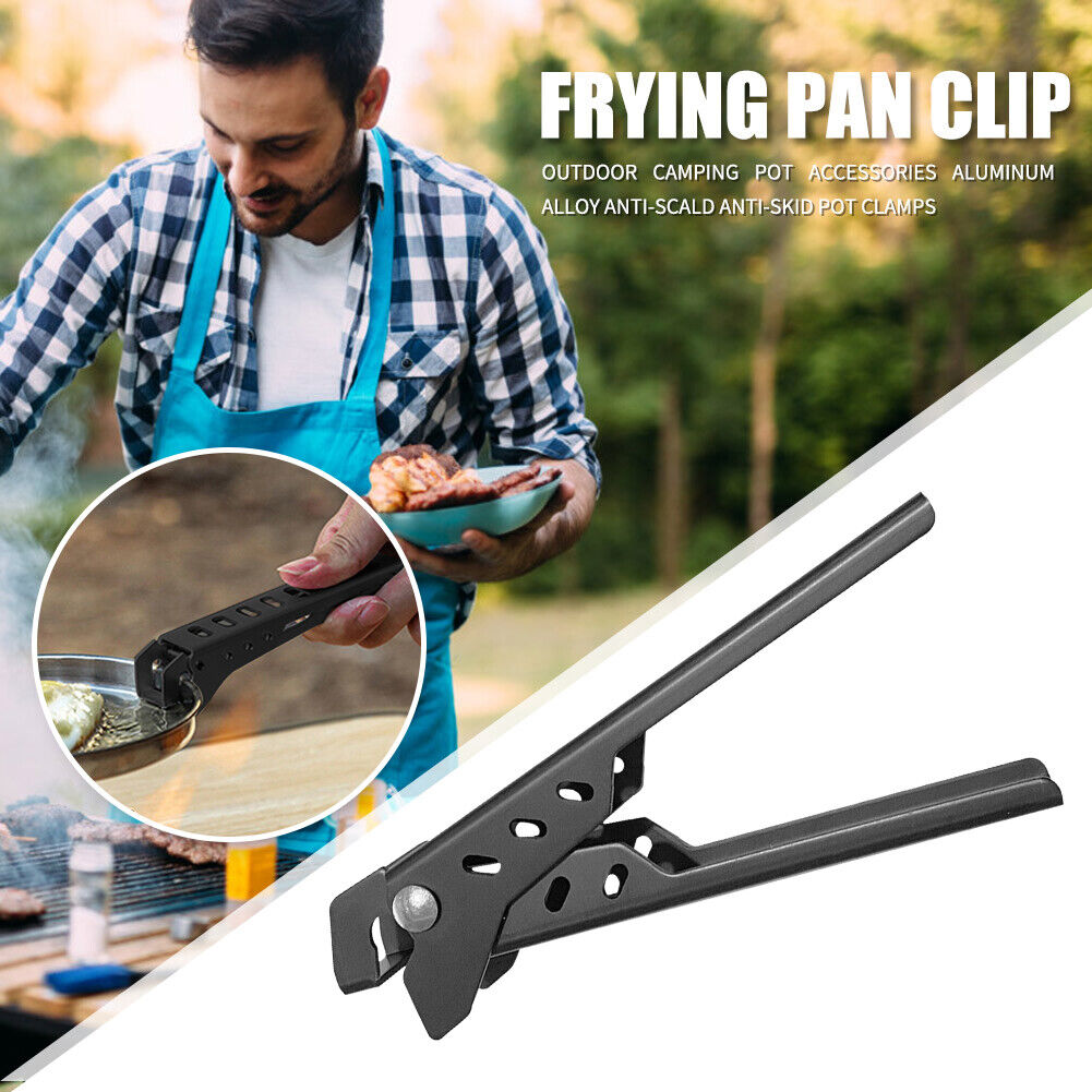 Camping Outdoor Pot Pan Gripper Bowl Cookware Anti-hot Hand Clip (Black)