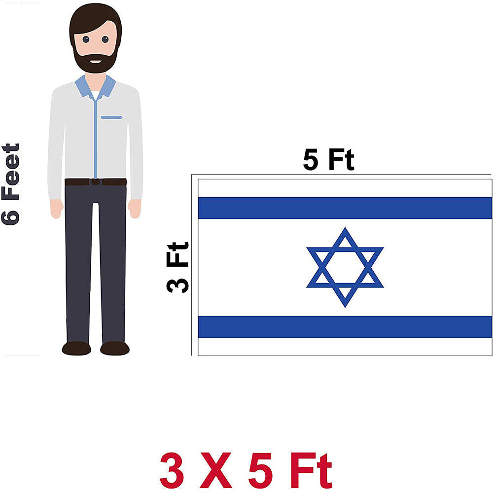 of David The United States Outdoors 90*150cm Israel Flag Sewn Stripes Banners