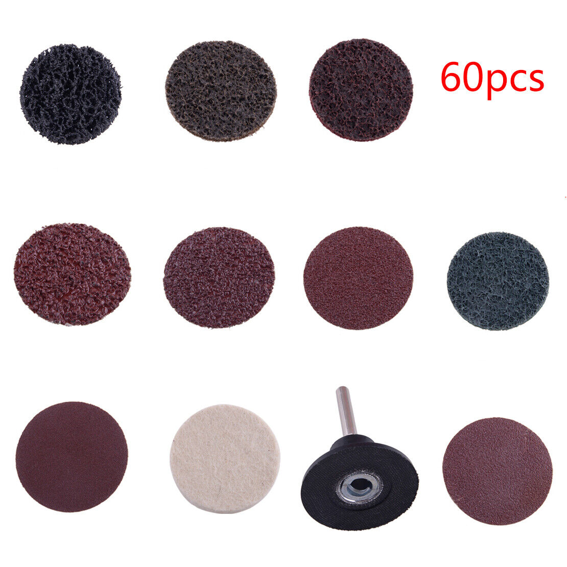 60Pcs 2inch 50mm Type R Roll Lock Quick Change Discs Die Grinder Sanding Pads