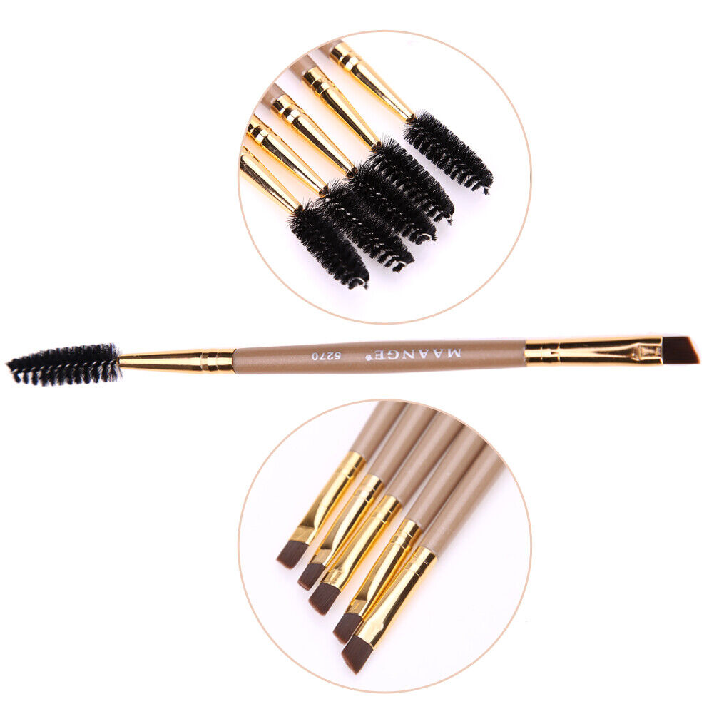 3pcs Double Head Eyebrow Brush Comb Eyeshadow Powder Eyeliner Makeup Brush