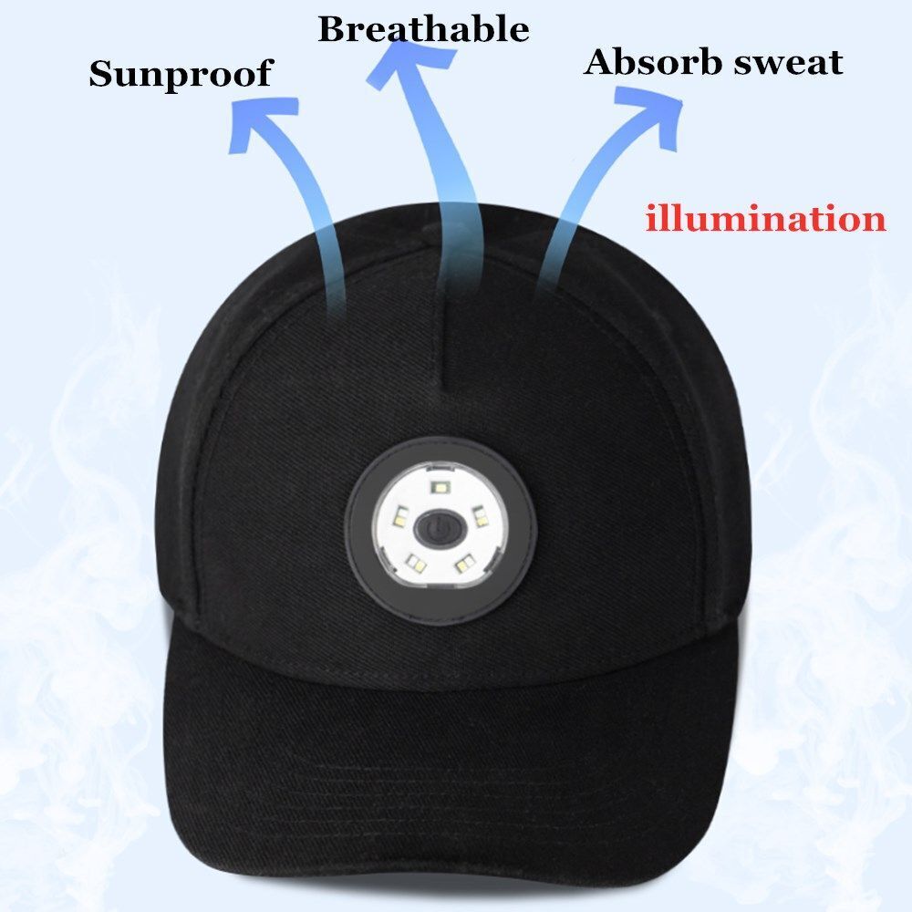 Cap Walking Sports Hat Lamp Rechargeable With Light Baseball Cap LED Light Hat