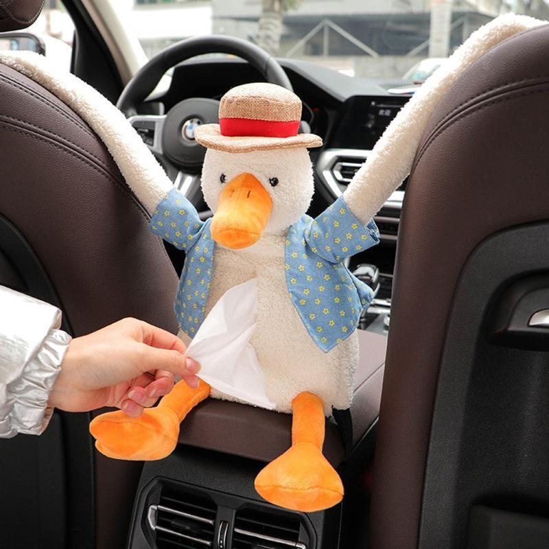 29cm Hand Sewing Duck Tissue Holder w/ Easy Hanging Hook Elastic Band for Office