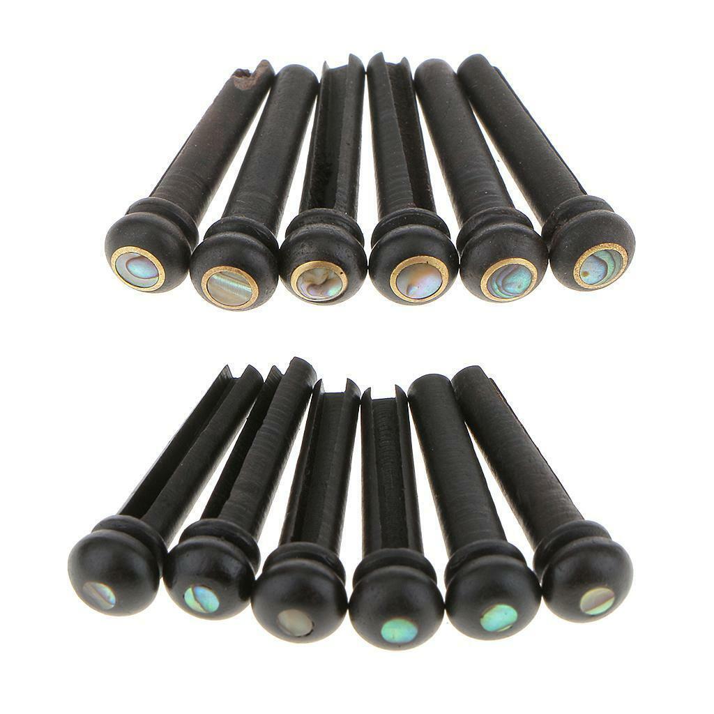 2 kit 6pcs Bridge  / String Peg  Ebony &  Acoustic Guitar