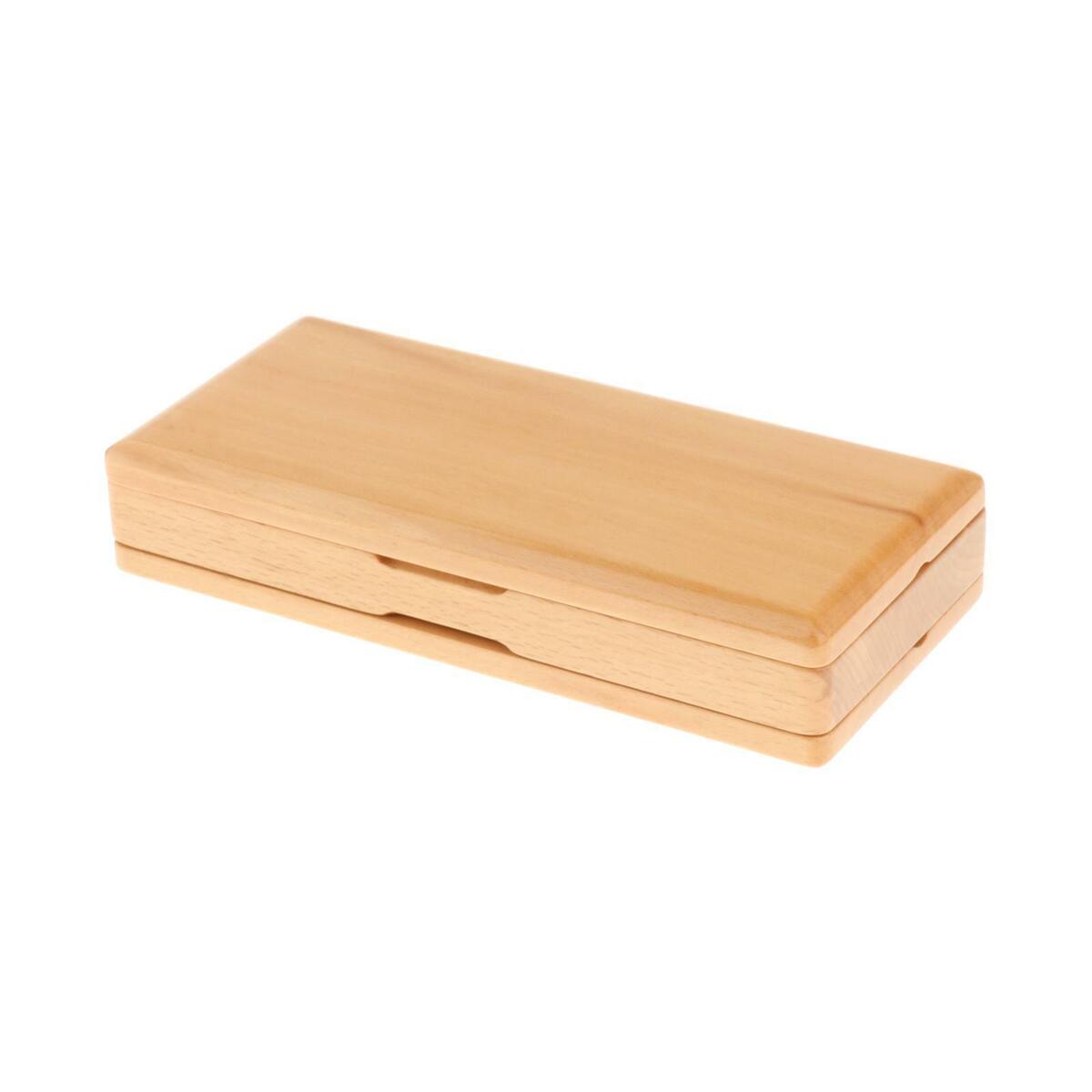 Biege Oboe Reed Case Storage Holder Box Wooden for 40pcs Reed 20x9.3x3.7cm