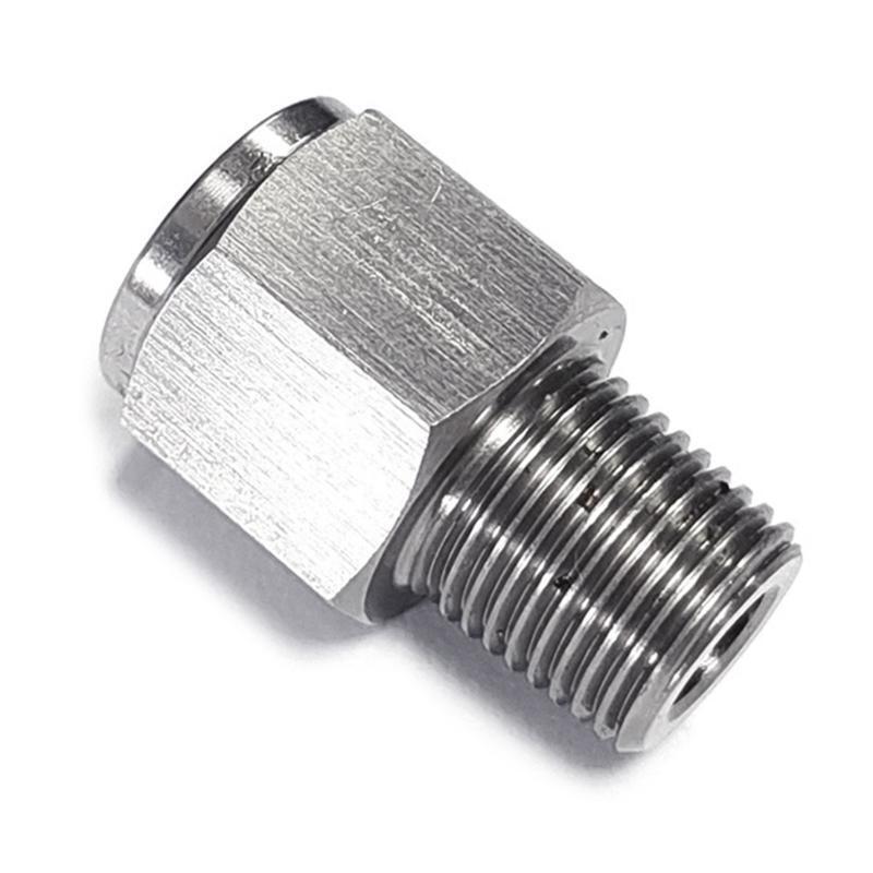 Car tainless Reducer Oil Pressure Gauge Adapter Flare Adapter 1/8NPT to M10x1.0