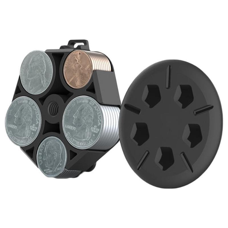 Compact Coin Holder Case for Car Change Organizer 5 Compartments Large Capacity