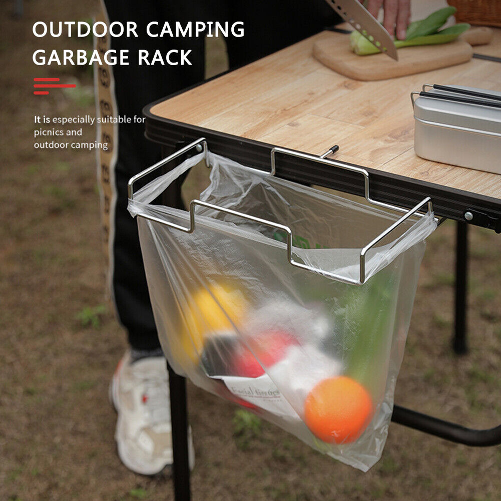 Garbage Bag Holder Shelf Rubbish Portable Camping Trash Hanger Storage Rack
