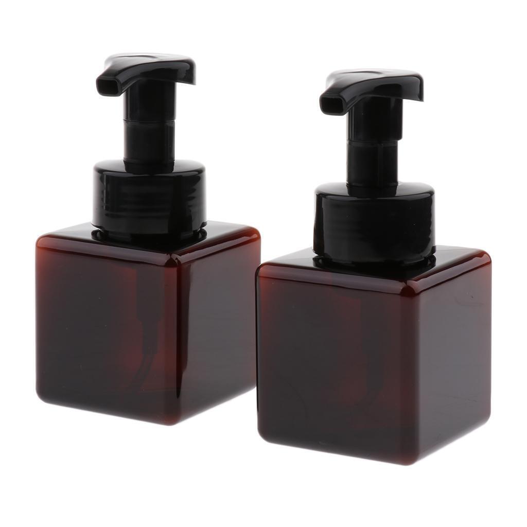 4x Plastic Soap Dispenser Foam Pump Bottles Shampoo Container Home Brown