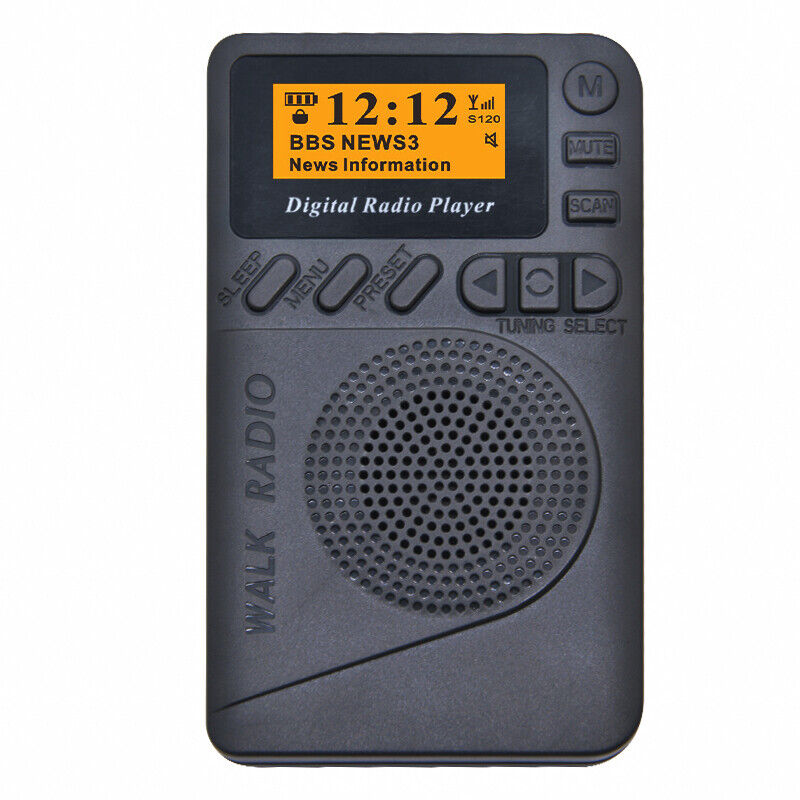 Black Portable Pocket Digital DAB/ DAB+ FM Radio Speaker MP3 Play Xmas Gift