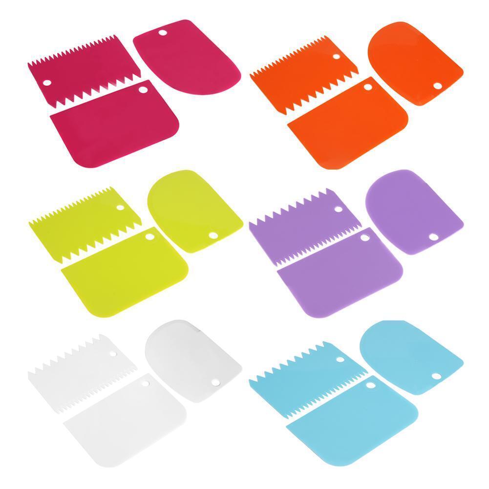 4pcs/Set Grid Transparent Texture Mat Cake Border Decorating Tool Cake Mold