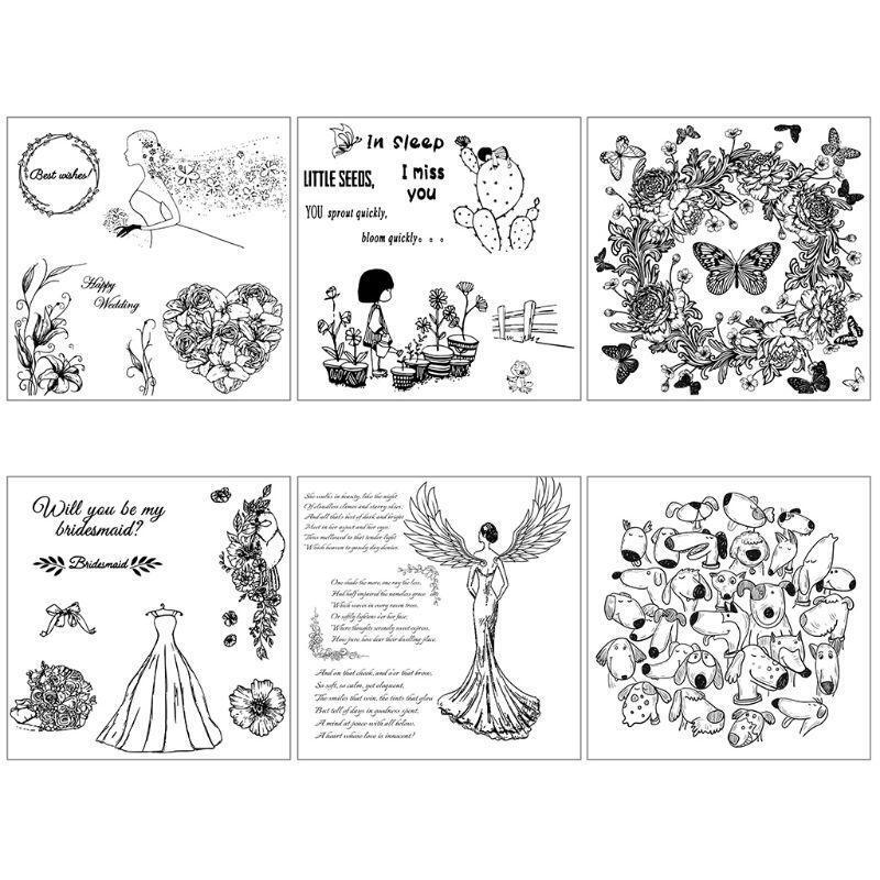 Funny Dogs Background DIY Silicone Clear Stamp Seal Scrapbook Embossing Album