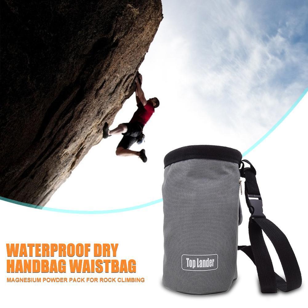 Climbing Chalk Bag Non-slip Adjustable Magnesium Powder Storage Pouch Grey
