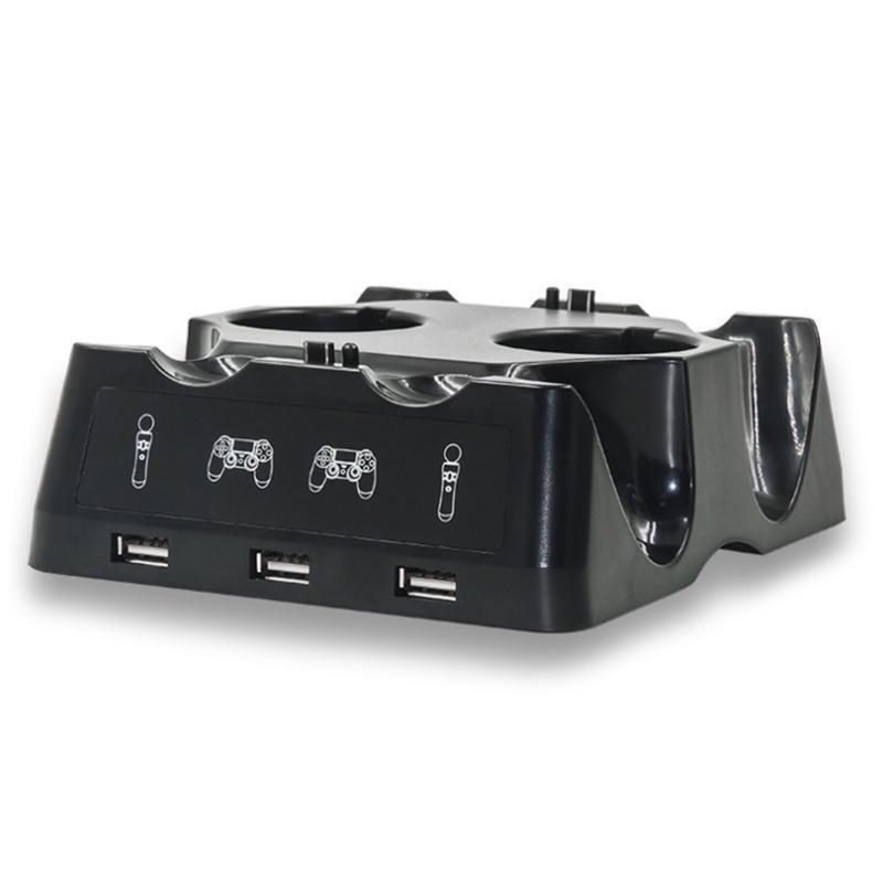 Safe Charging Stand for PS4/PS Move Controllers 4 in 1 Game Handle Charger