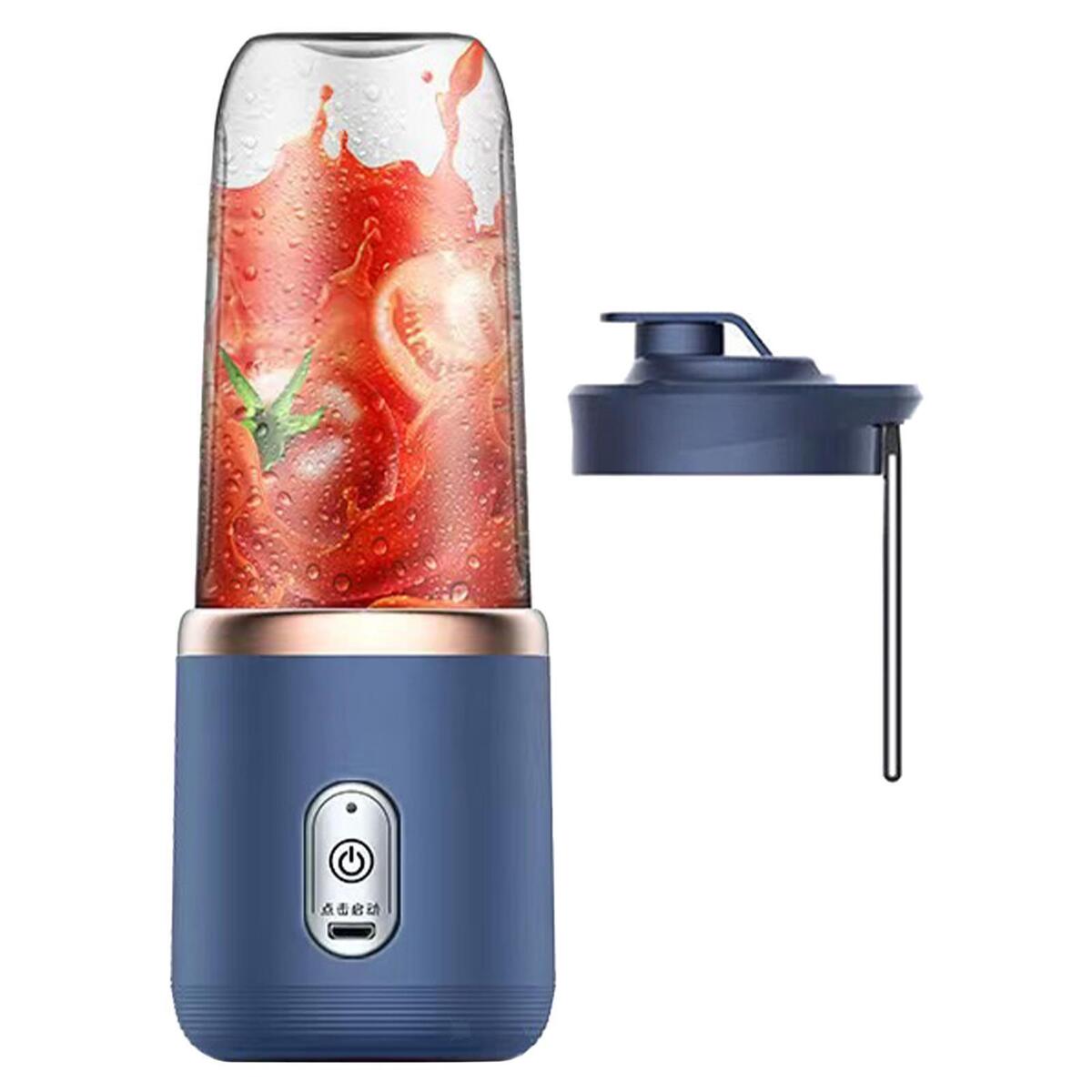 2x 400ml 6  Juicer USB Rechargeable Food Mixer Travel With Cup Lid