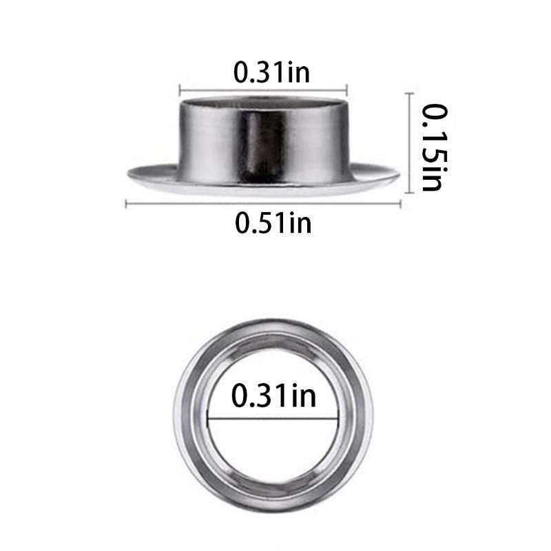 100 Sets Punch Eyelets Set 4 Colours 8 mm Grommet Tool Kit Copper with Box