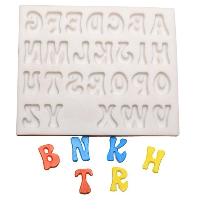 Set of 3 Chocolate Molds English Alphabet Number Shape Silicone Jelly Cake Molds