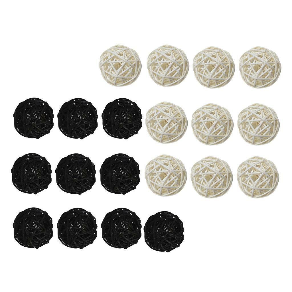 20Pcs Wicker Rattan Ball Ornaments Wedding Christmas Party Hanging Decor