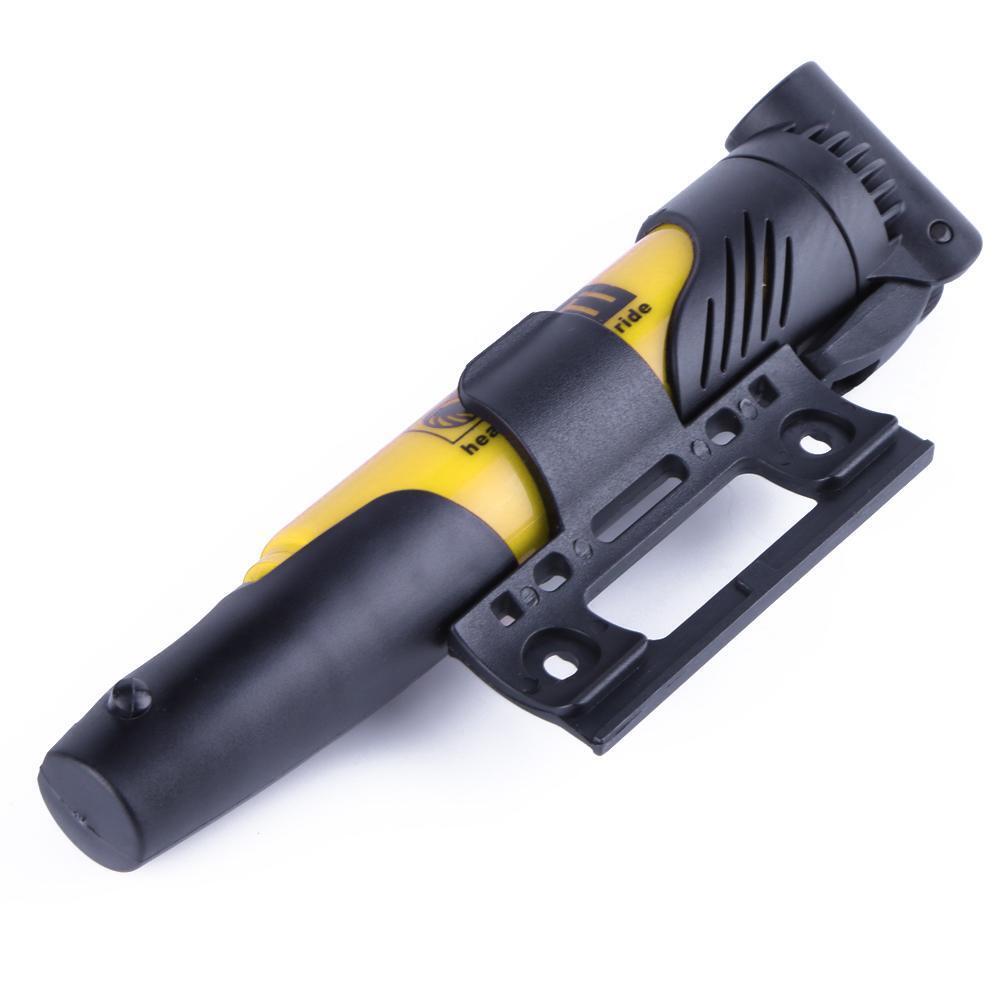 Portable Folding Bicycle Air Pump Inflator for Presta Schrader Valve Yellow