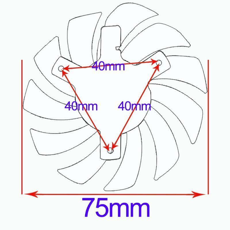 75mm GA81S2U DC 12V 0.35A 4Pin Cooler Fan 40x40x40MM For ZOTAC GTX 970 Graphics