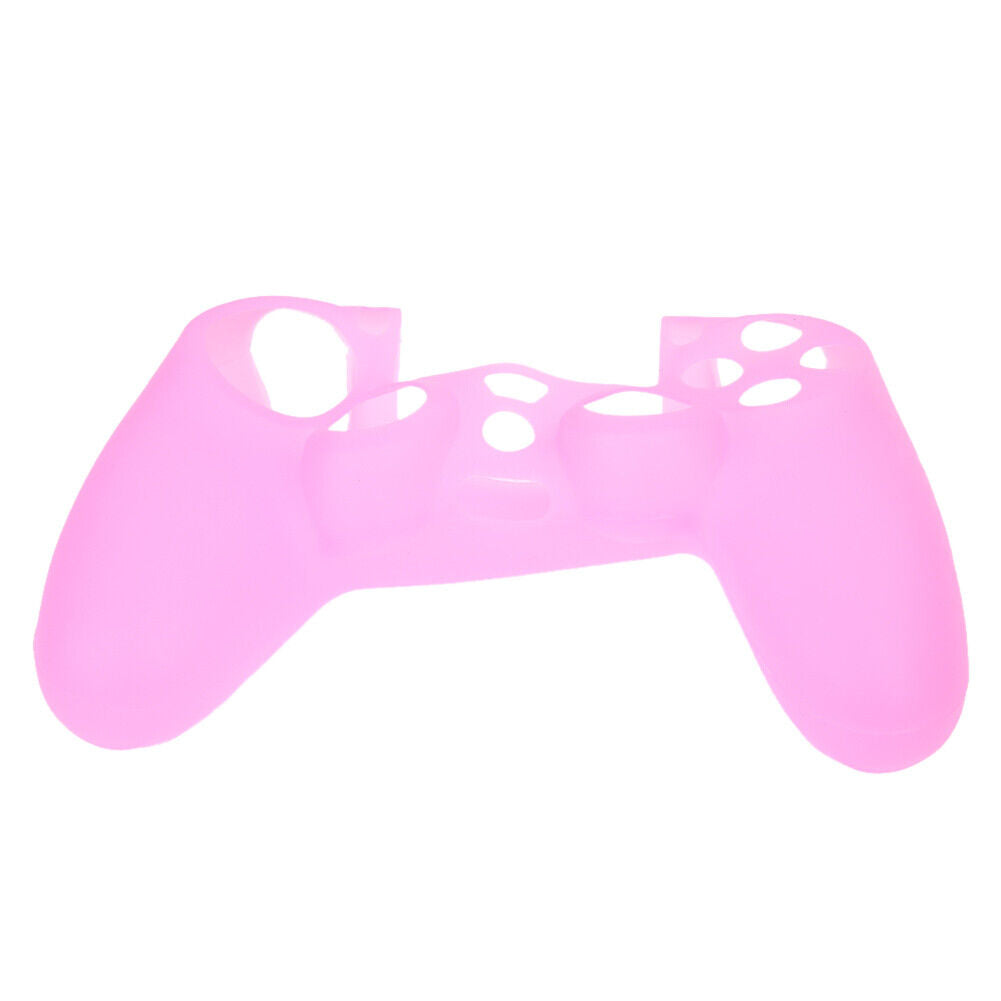 Silicone Rubber Soft Case Skin Cover for PS4 Controller Grip Handle Pink