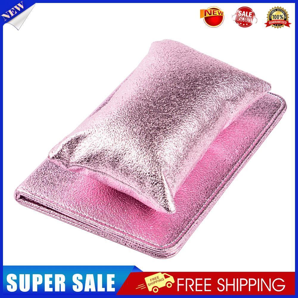 Nail Art Pillow PU Leather Hand Rest Cushion with Pad for Manicure (Pink)