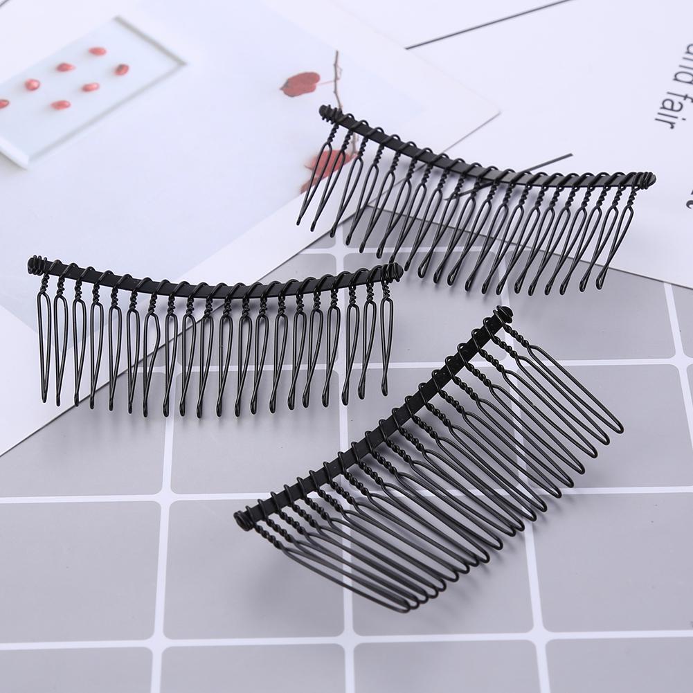 5pcs Fork Comb Fine Tooth Wedding Decoration Bride Hair Accessory (Black)