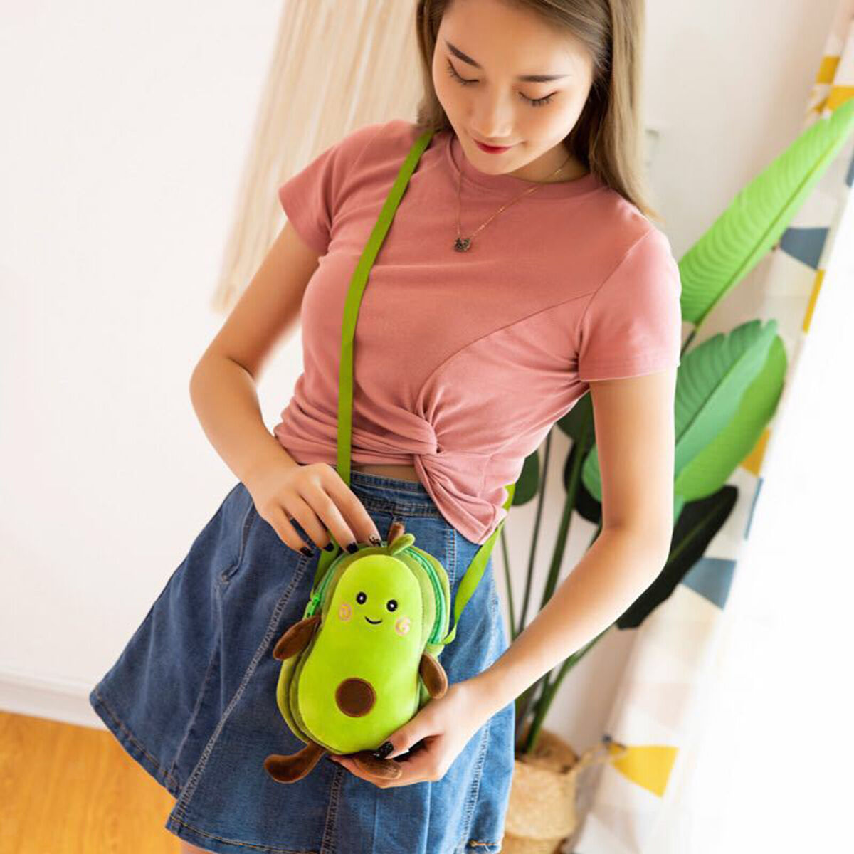 Cartoon Fruit Shape  Plush Crossbody Purse  Handbags