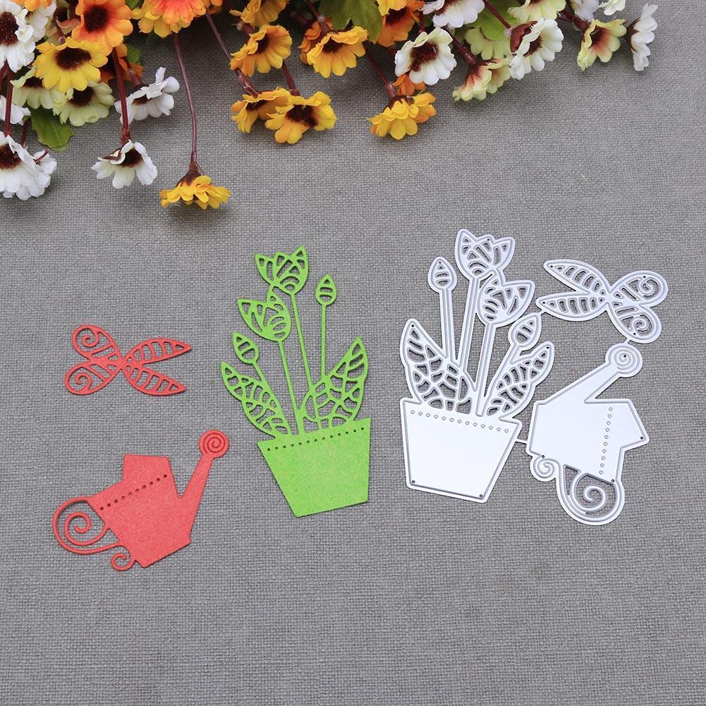 Scissor Flower Pot Metal Cutting Dies for Scrapbooking Template DIY Cards