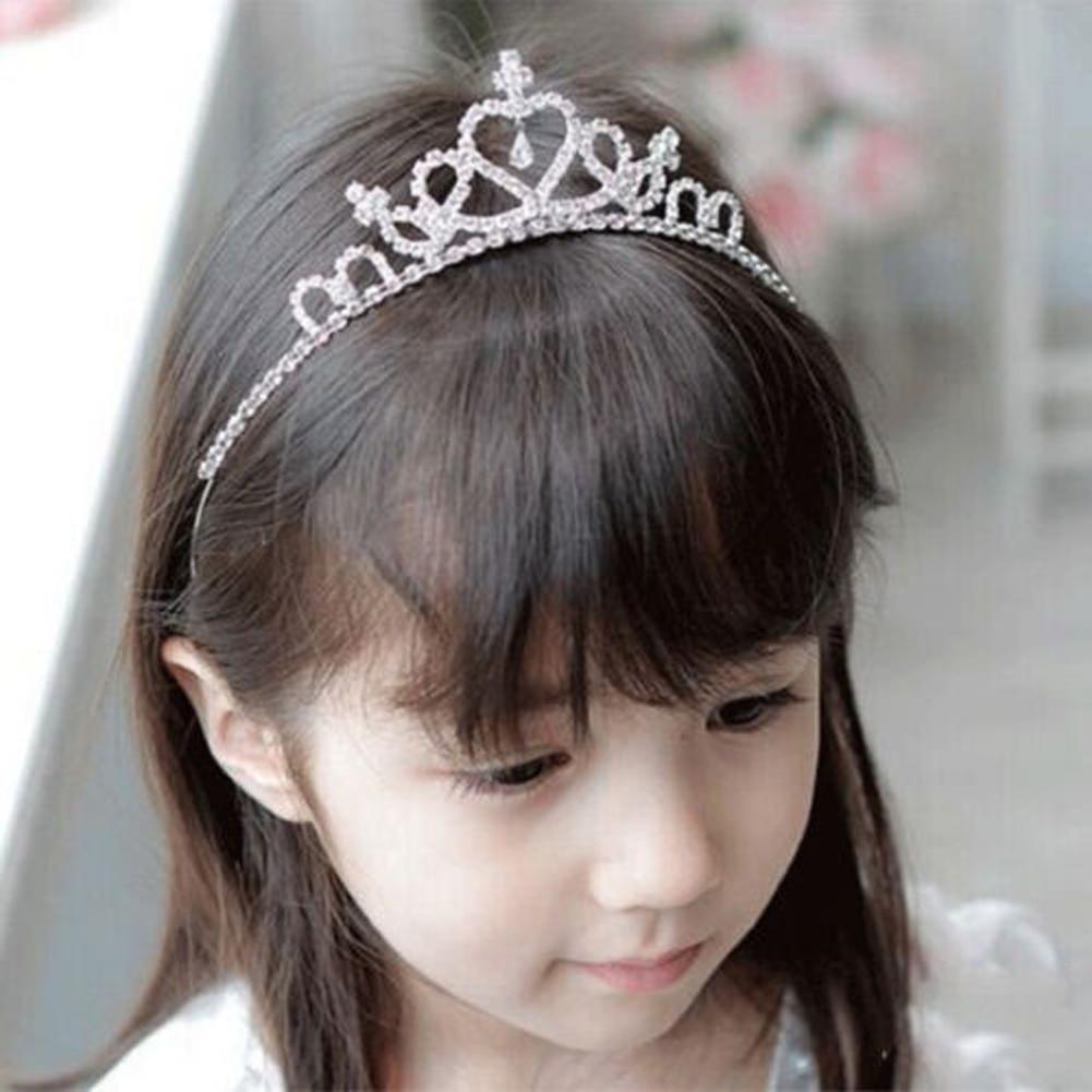 Rhinestone Crystal Tiara Hair Band Kid Girl Bridal Princess Prom Crown