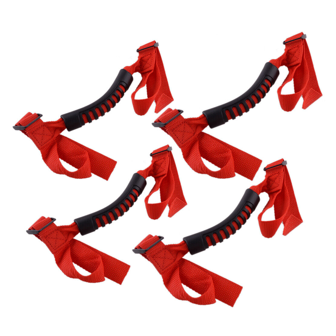 4pcs Red Roll Bar Grab Handle Grip Handle fit for Jeep Wrangler CJ YJ TJ JK JL