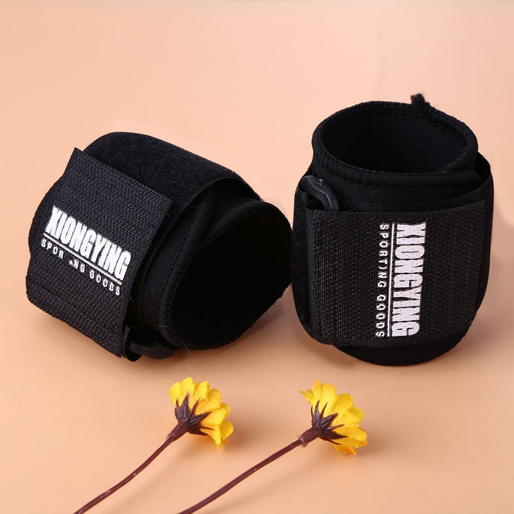 1Pair Adjustable Cotton Wrist Support Bandage Wraps Gym Wristbands(Black)