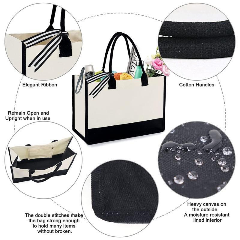 Fashionable Canvas Bag Letters Large Capacity Women Tote Bags with Handle