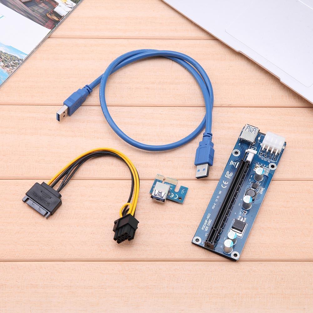 60cm PCI-e 1x to 16x Graphics Extension Cable for Mining USB3.0 8pin