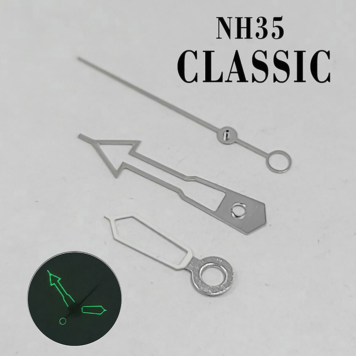 Hollow Watch Hands Green Luminous Watch Hands for NH35/NH36 Movement Accessories