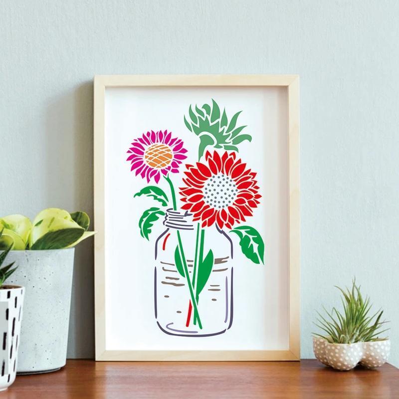 24 Pieces Painting Templates Floral Drawing Stencils Kit for Crafts Scrapbooking