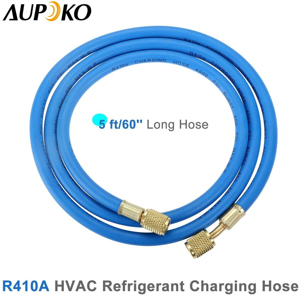 HQ R410A AC Refrigerant Charging Hose w 1/4" SAE Flare 800 PSI Working Pressure