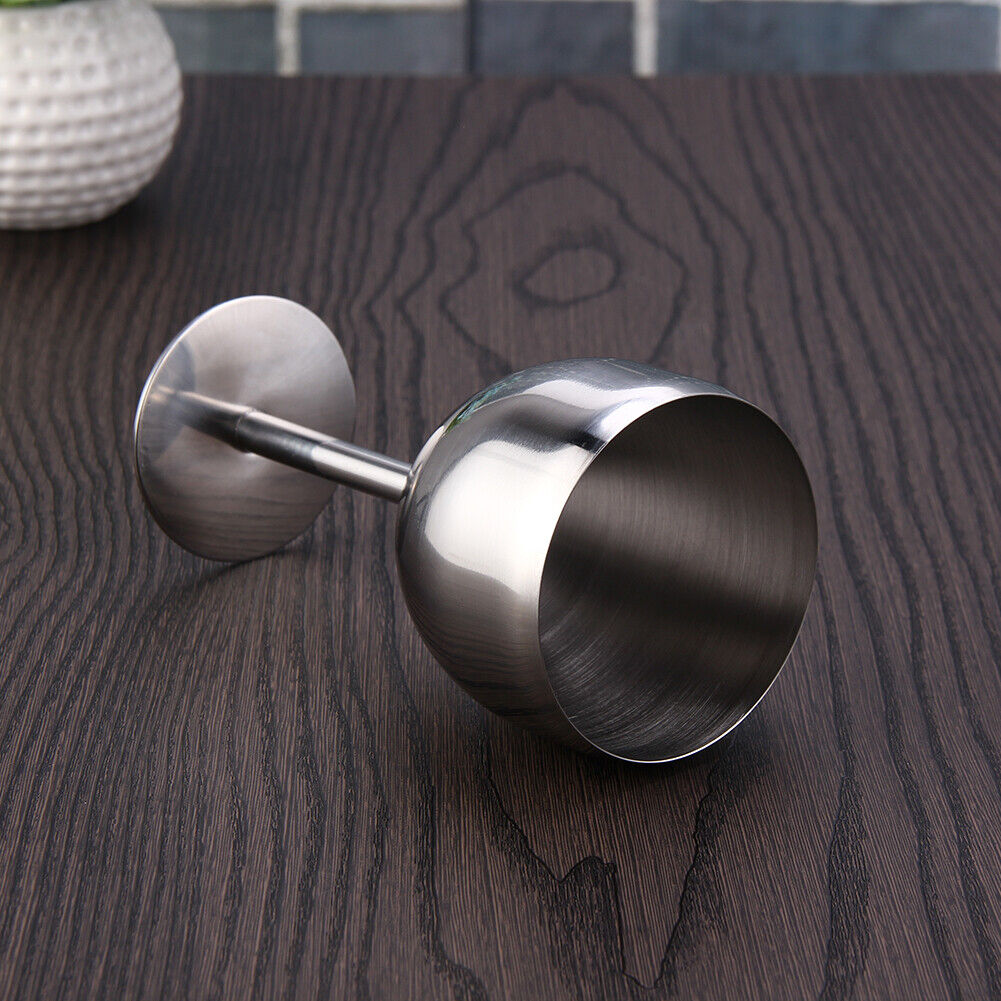 380ML High Quality Brilliant Stainless Steel Wine Glass Wine Tasting Goblet