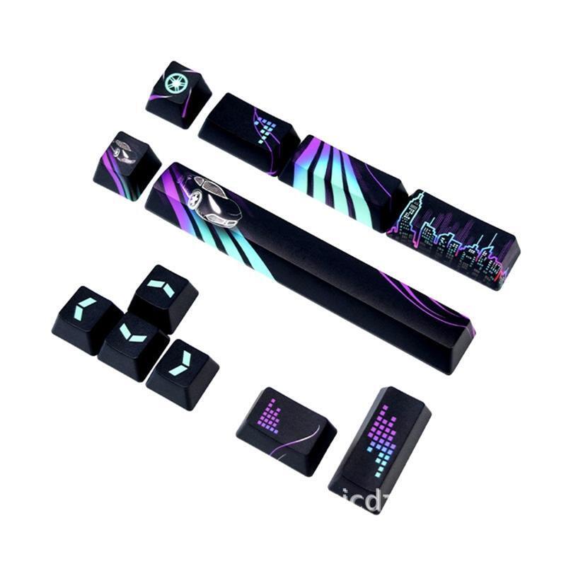 5 Sides Sublimation PBT Keycaps 12PCS for Mechanical Keyboard Space Directions