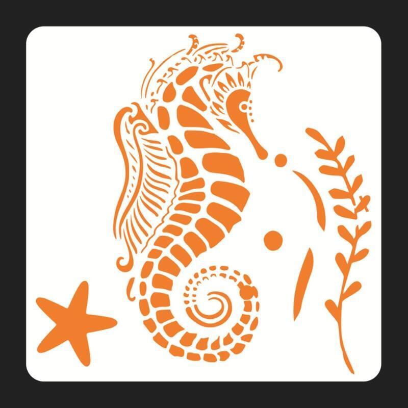 20Pcs Children DIY Painting Stencil Cartoon Sea Animal Painting Stencils Set